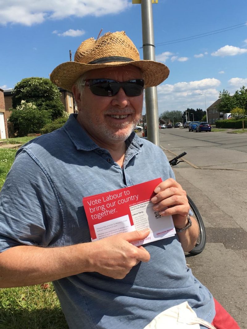 Mark Beach campaigning for the European Parliament Elections in Clay Hill
